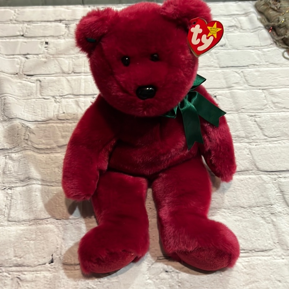 Collectible TY TEDDY CRANBERRY Made in Korea Large Bear like NEW Retired…